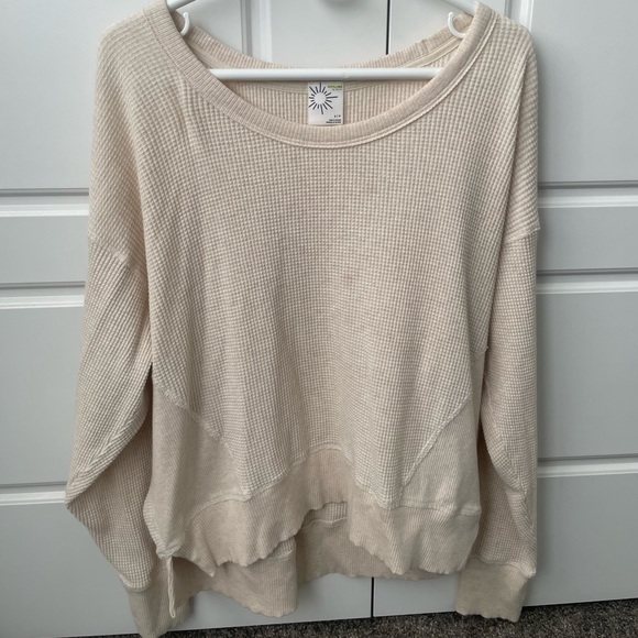 American Eagle Cream Waffle Knit - Picture 1 of 2